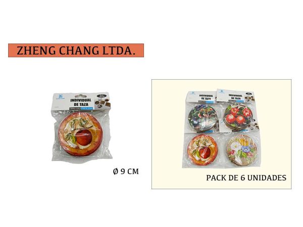 pack de 6 individuales de taza (x12)