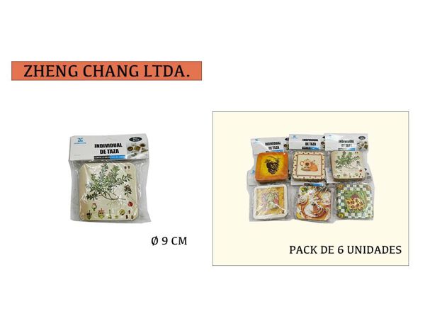 pack de 6 individuales de taza surtidos (x12)