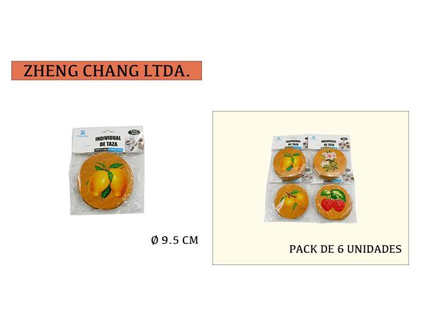 pack de 6 individuales de taza redondo (x12)