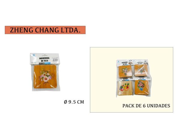 pack de 6 individuales de taza cuadrado (x12)