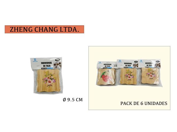 pack de 6 individuales de taza cuadrado (x12)