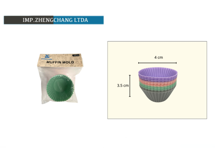 Molde muffin silicona 4cm (x12)