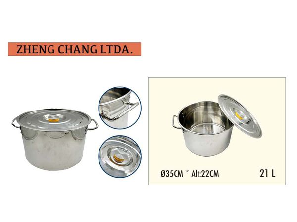 Olla acero inox. 21 litros (x1)