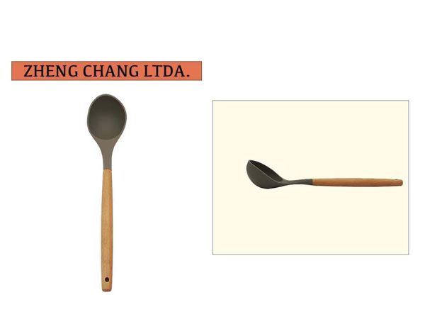 Cucharon gris con efecto madera (x12)