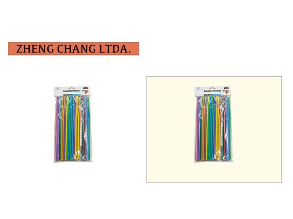 Bombillas plasticas colores (x12)