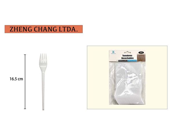 Tenedor plastico 16.5cm (x12)
