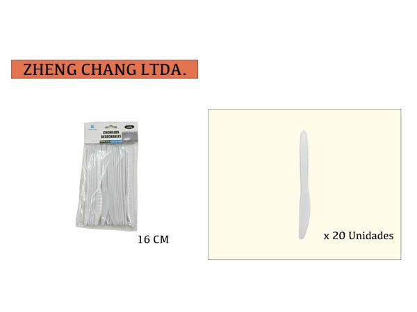 Cuchillo plastico 16cm (x20)