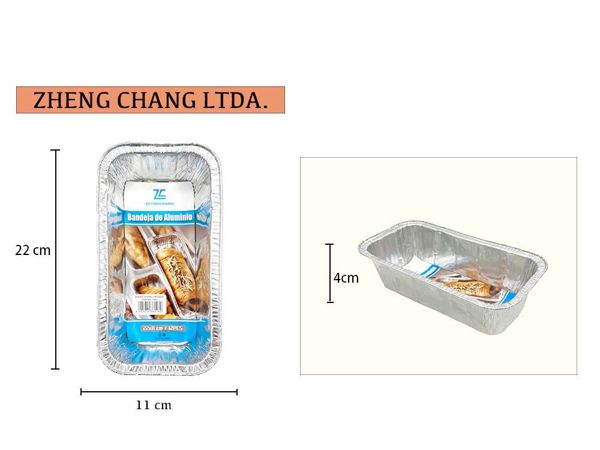 Bandeja de aluminio 22x11x4cm (x12)