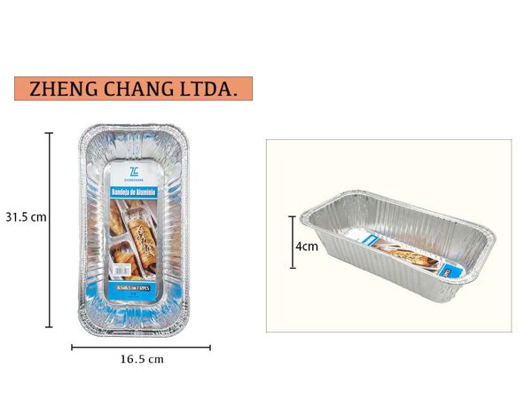Bandeja de aluminio 31.5x16.5x4cm (x12)