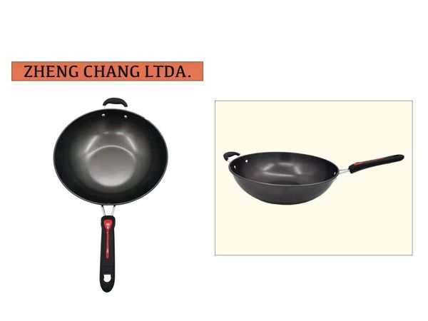 Wok aluminio con mango plastico 35cm (x5)