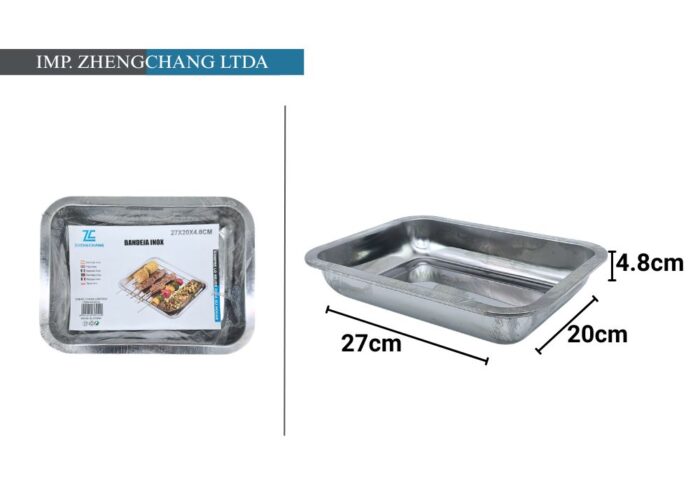 Bandeja inox 27-20-4.8cm (x10)