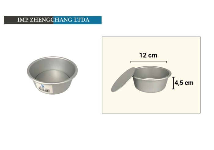 Molde redondo desmontable aluminio 12cm (x10)