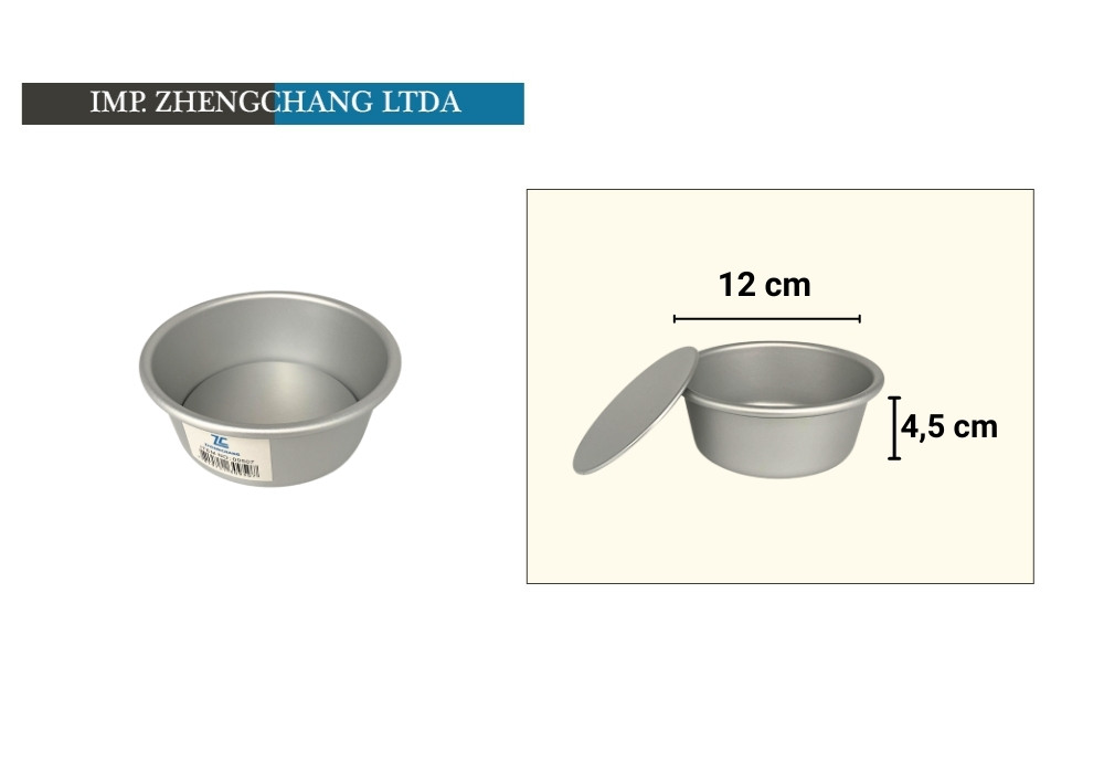 Molde redondo desmontable aluminio 12cm (x10)