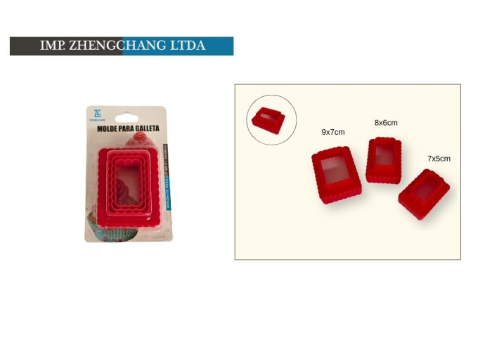 Set de cortadores plastico cuadrado 6pzs (x12)