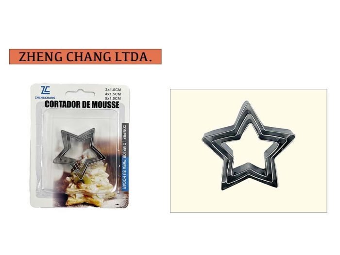 Set de cortadores estrellas 3 uds (x12)