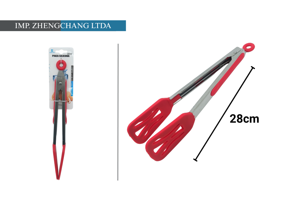 Pinza de silicona roja 28cm (x12)