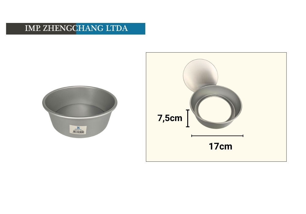 Molde redondo desmontable aluminio 17cm (x10)