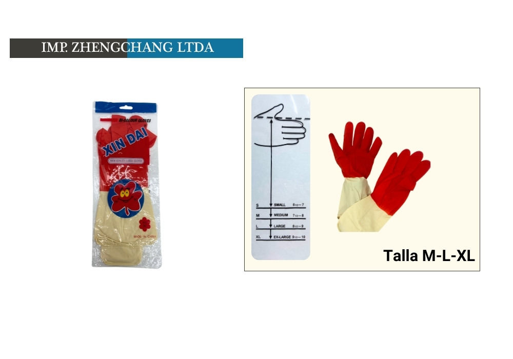 Guantes de limpieza bicolor - Talla XL (x12)
