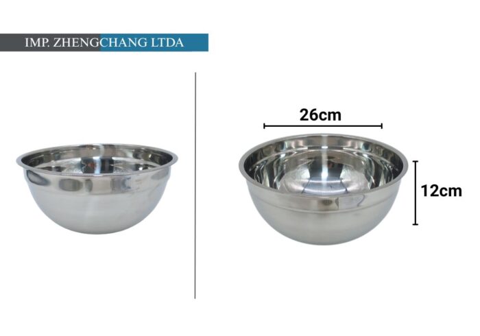 Bowl acero inox 26cm (x10)