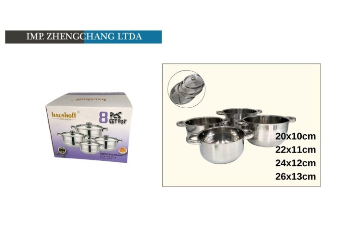 Batería 8 piezas acero inox. (x2)