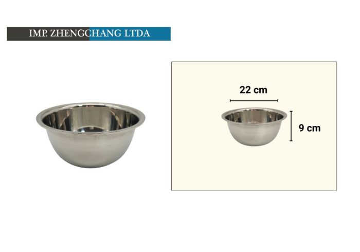 Bowl acero inox 22cm (x10)