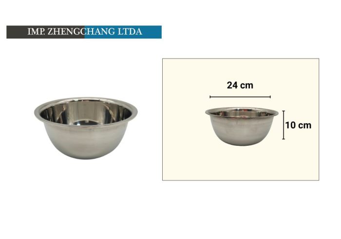 Bowl acero inox 24cm (x10)