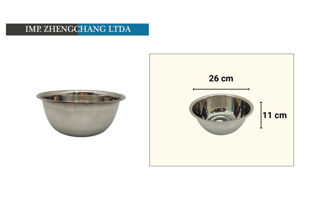 Bowl acero inox 26cm (x10)