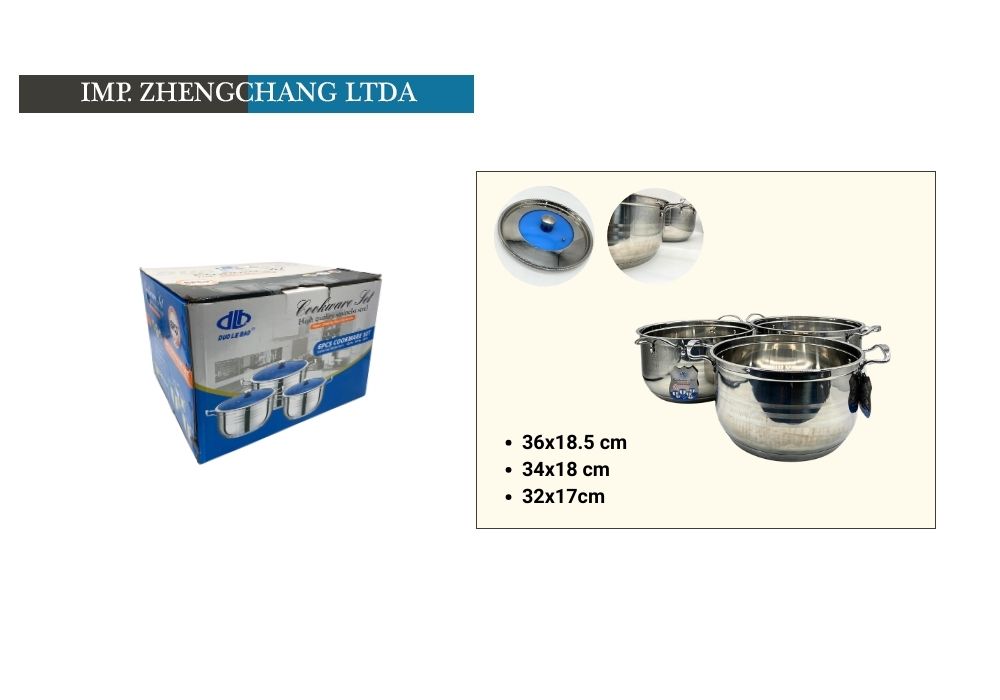 Batería Tapa azul 3 ollas (x2)