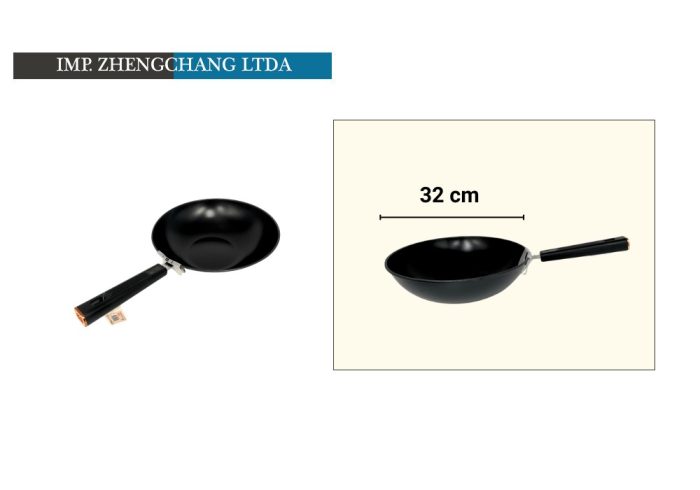 Sarten Wok mango brillante 32cm (x5)