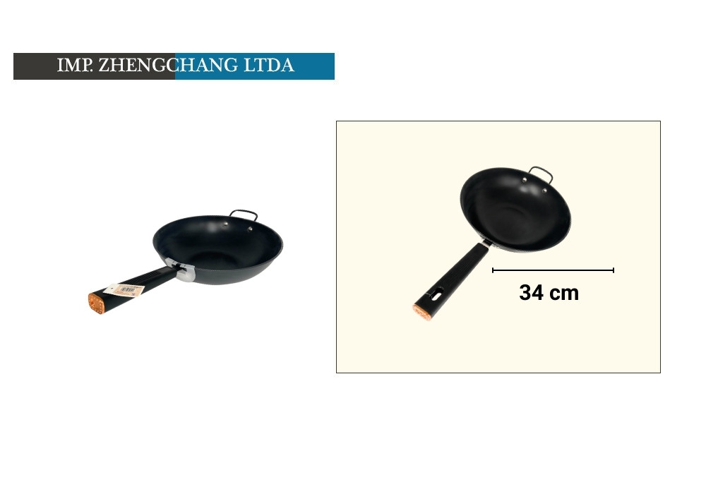Sarten Wok mango brillante 34cm (x5)