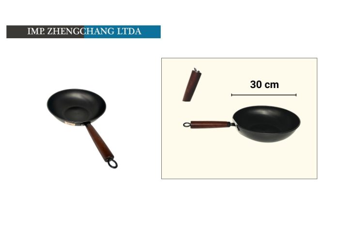 Sarten-Wok mango madera 30cm (x5)