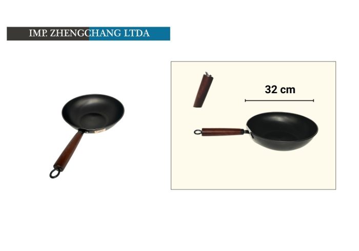 Sarten-Wok mango madera 32cm (x5)