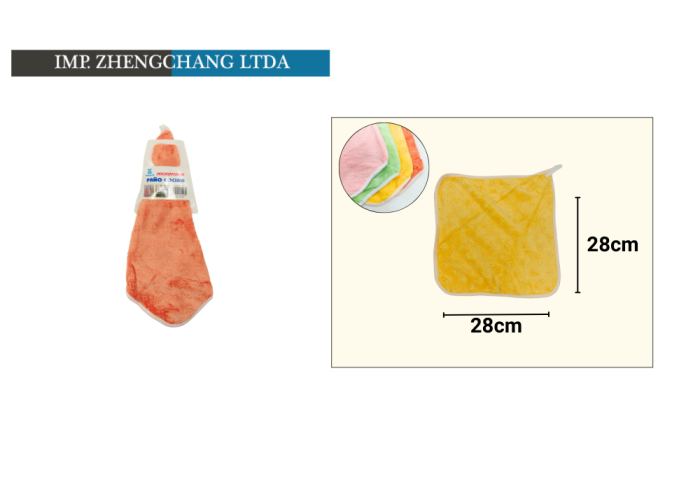 Toalla de manos para colgar colores fuertes 28x28cm (x12)