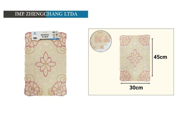 Individual de mesa formas distintas rosa+beige 30cmx45cm (x12)