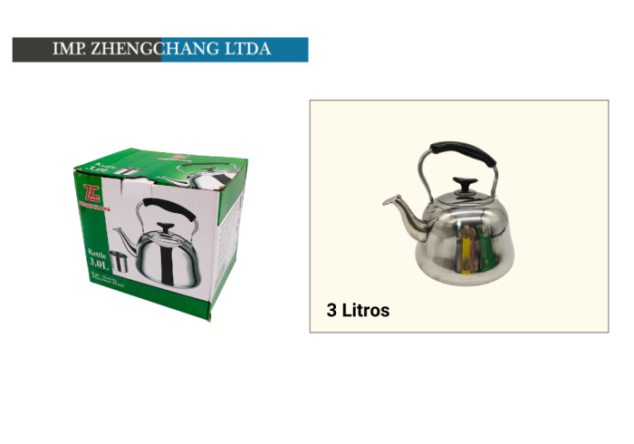 Tetera acero inox. 3L (x6)
