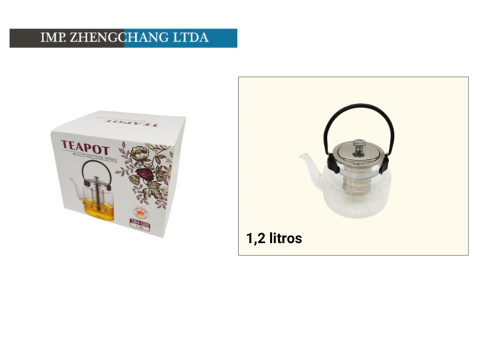 Tetera vidrio/cristal 1.2L(x6)