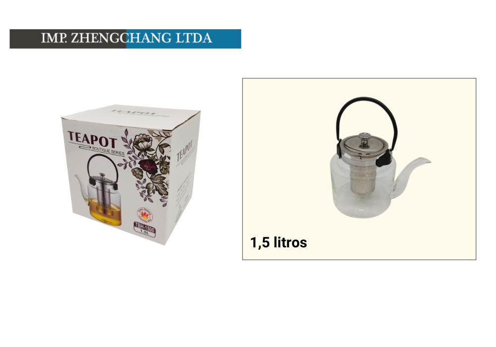 Tetera vidrio/cristal 1.5L (x6)