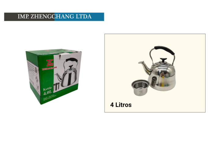 Tetera acero inox. 4L (x6)