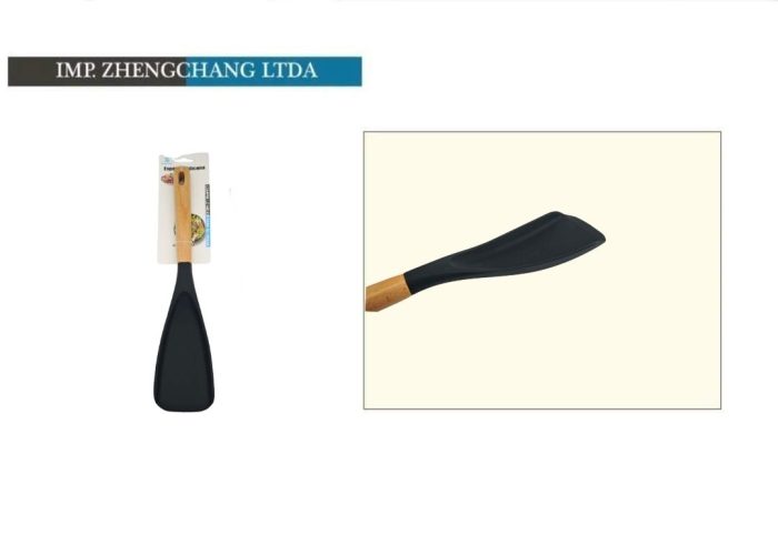Espátula silicona mango madera 35cm (x12)
