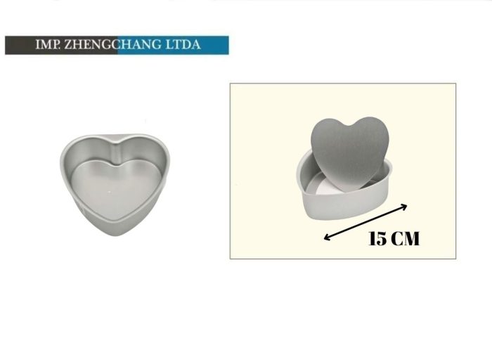 Molde corazón desmontable aluminio 15cm (x12)