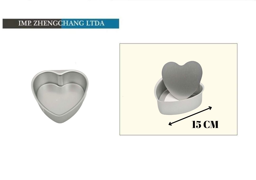 Molde corazón desmontable aluminio 15cm (x12)