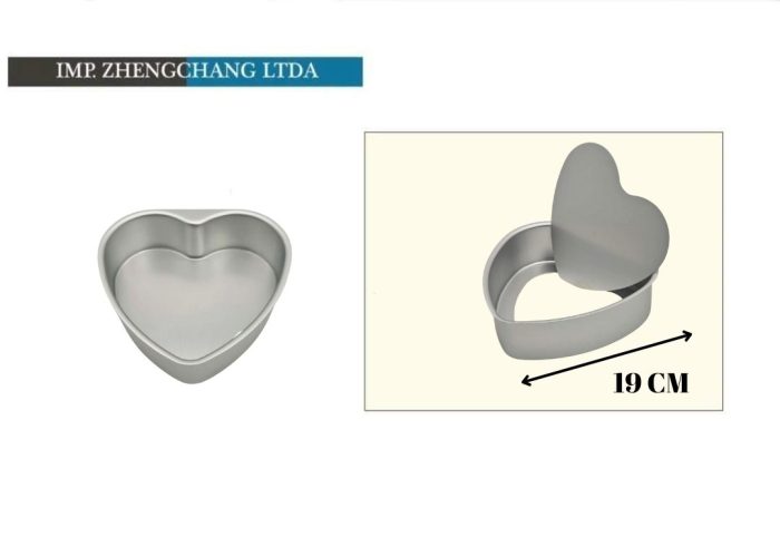 Molde corazón desmontable aluminio 19cm (x12)