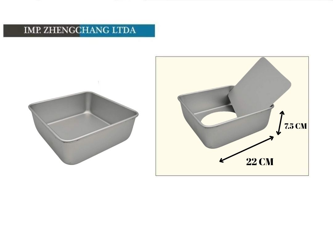 Molde cuadrado desmontable aluminio 22x8cm (x12)