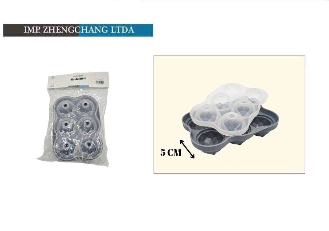 Cubeta para hielo esfera diamante (x12)