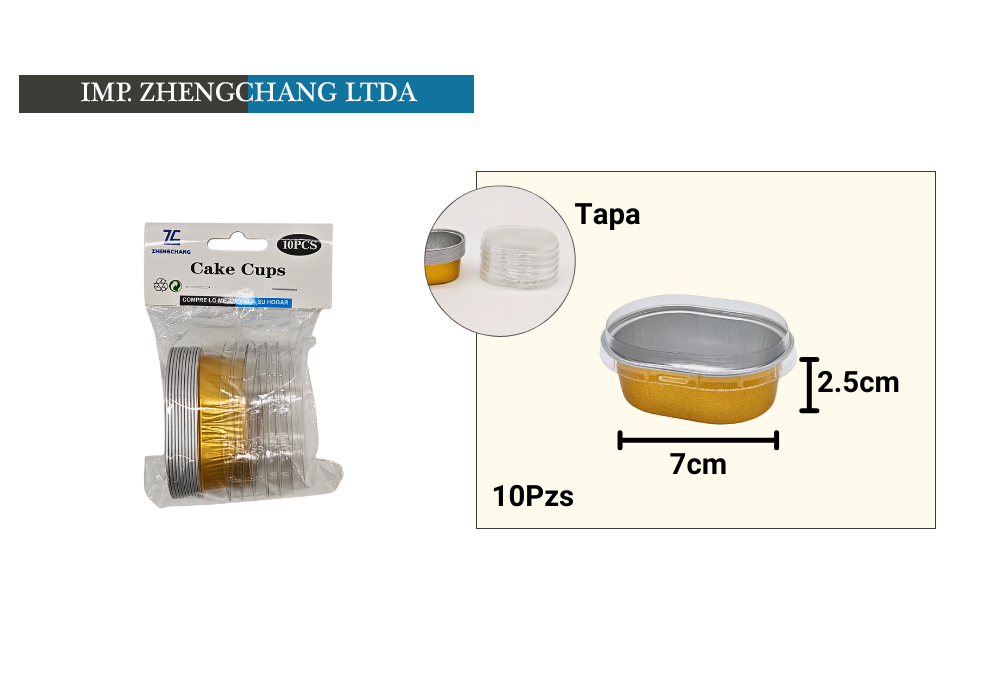 Capsula de aluminio ovalada con tapa 7x2.5cm (x12)