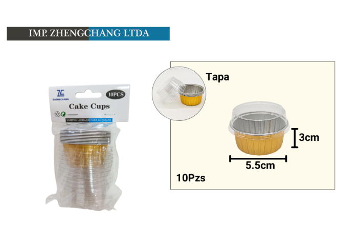 Capsula de aluminio redonda con tapa 5.5x3cm (x12)