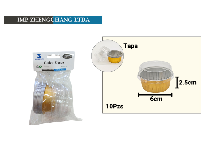 Capsula de aluminio redonda con tapa 6x2.5cm (x12)