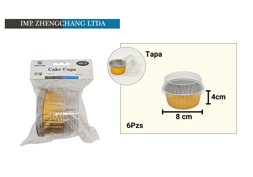 Capsula de aluminio redonda con tapa 8x4cm (x12)