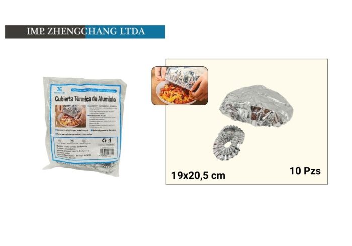 Tapas/Cubierta desechable aluminio (x10)