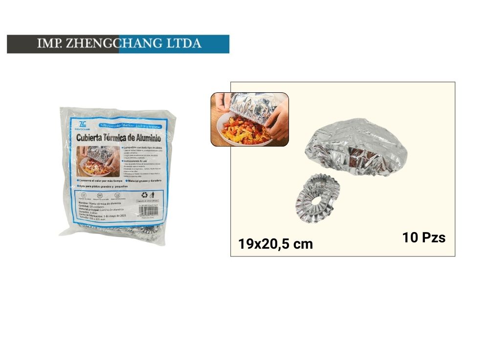 Tapas/Cubierta desechable aluminio (x10)